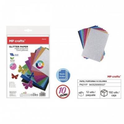 Cartulina purpurina 10colores 20x30cm