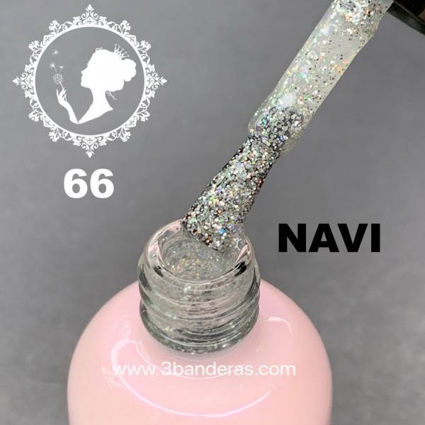 66 PURPURINA PLATA HOLOGRÁFICA Esmalte NAVI 12ml