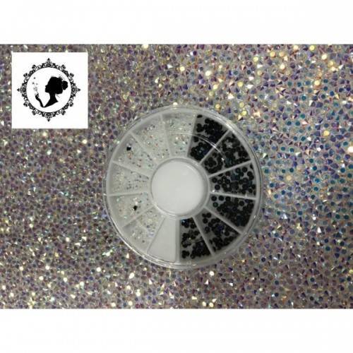 RULETA DE PIEDRAS NEGRAS Y TRANSPARENTES