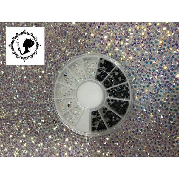 RULETA DE PIEDRAS NEGRAS Y TRANSPARENTES